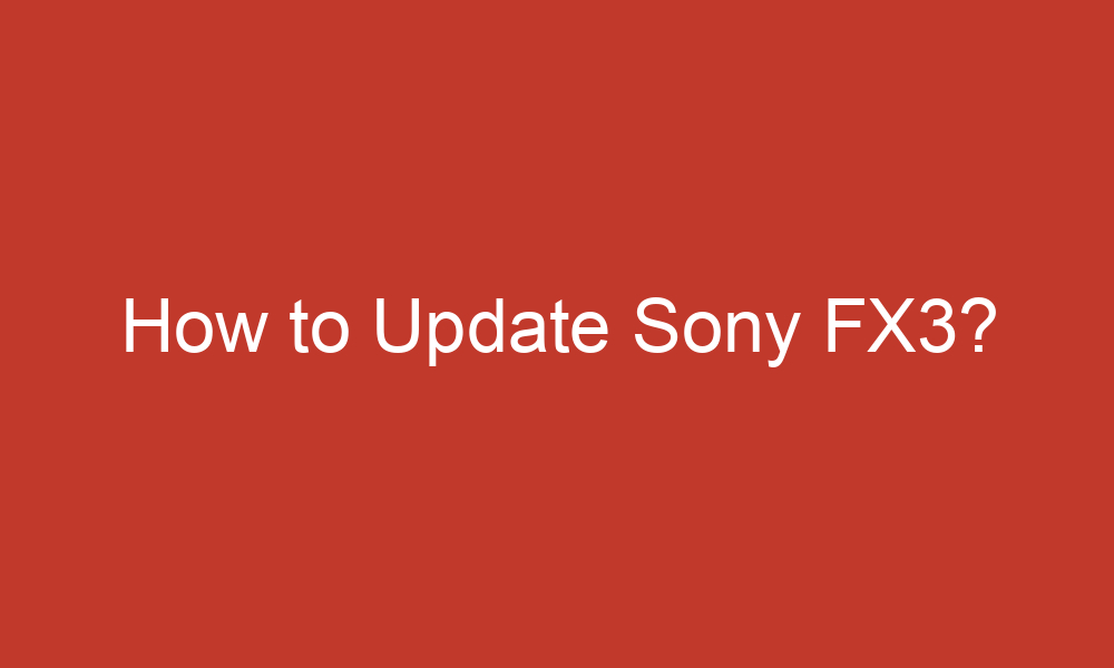 how to update sony