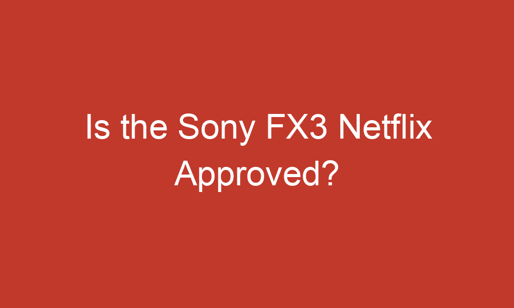 is the sony fx3 netflix approved 13147