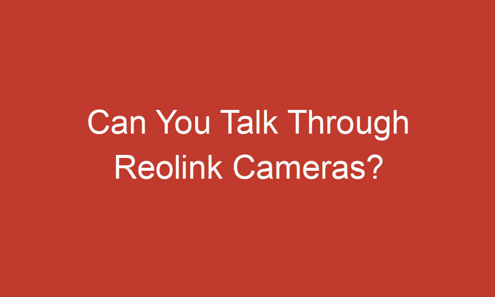 can you talk through reolink cameras 13517