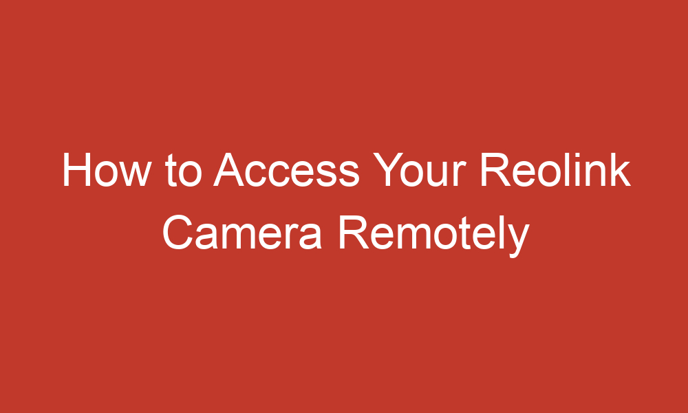 how to access your reolink camera remotely 13346
