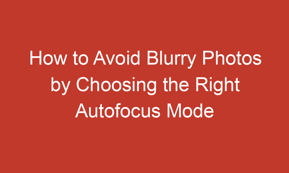 how to avoid blurry photos by choosing the right autofocus mode 2665