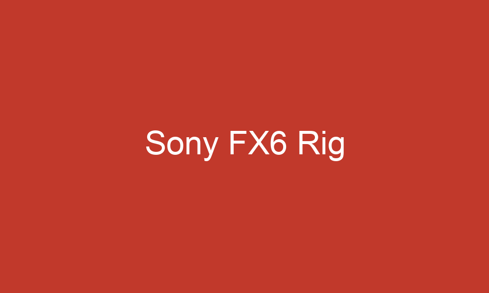 What is the Best Sony FX6 Rig?